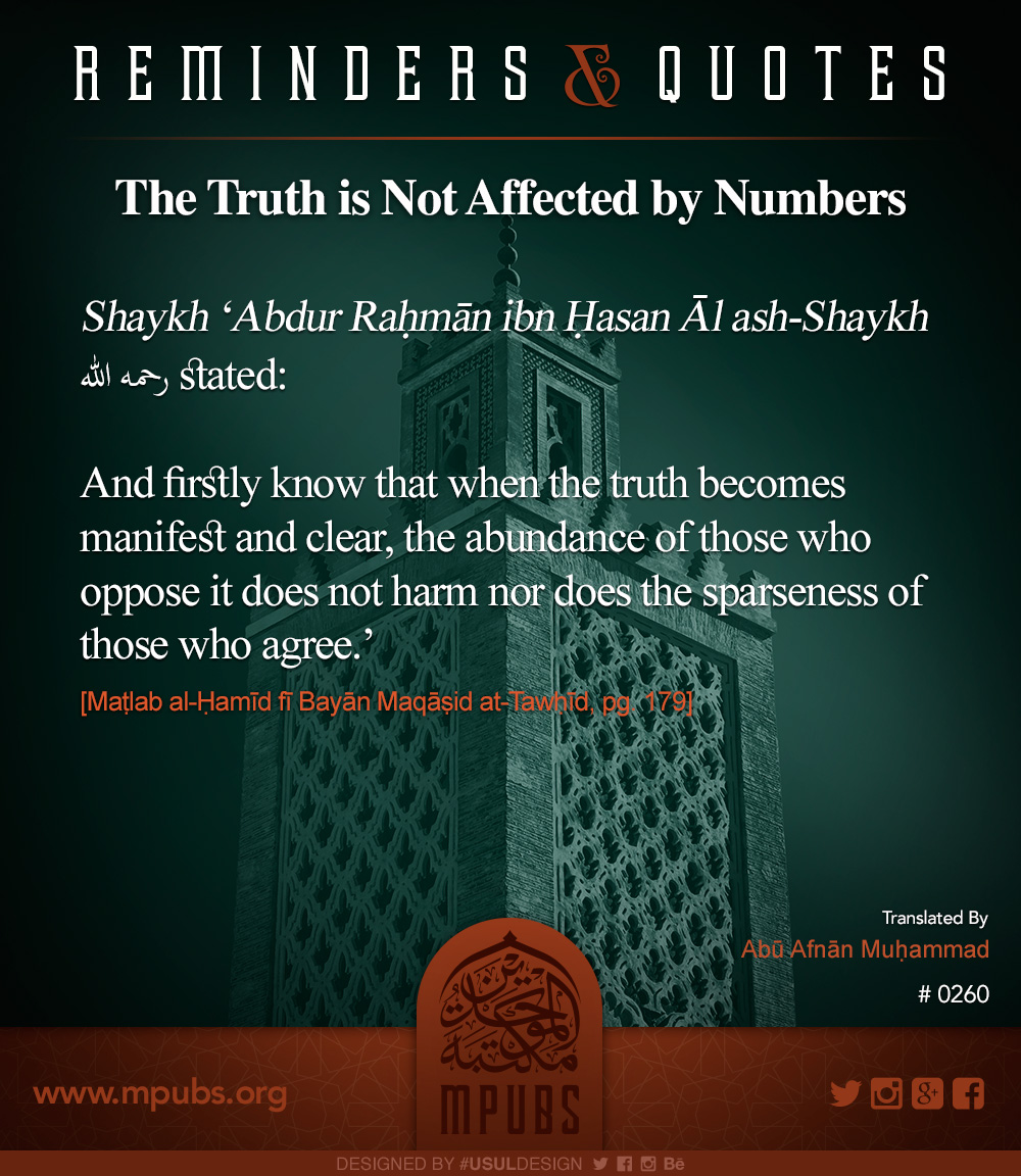 quote0260 the truth is not affected by numbers eng